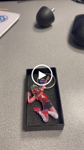 Customer video review of Custom Personalized Beach Volleyball Acrylic Keychain, Gift For Volleyball Players