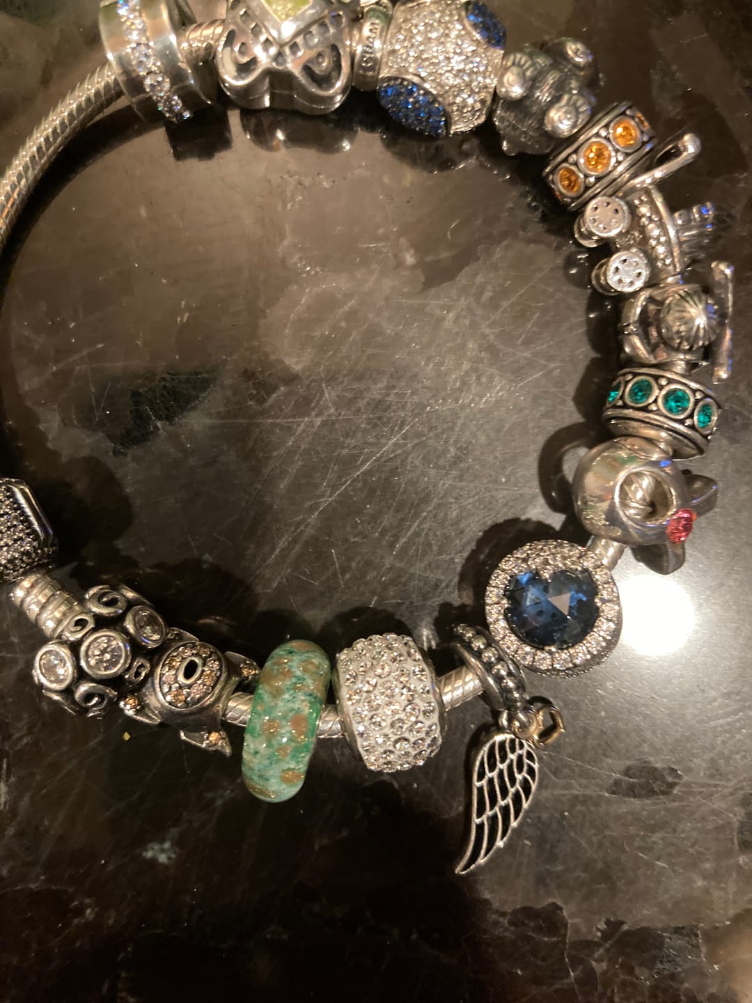 Customer photo review of Glass Cremation Bead - Pandora Compatible