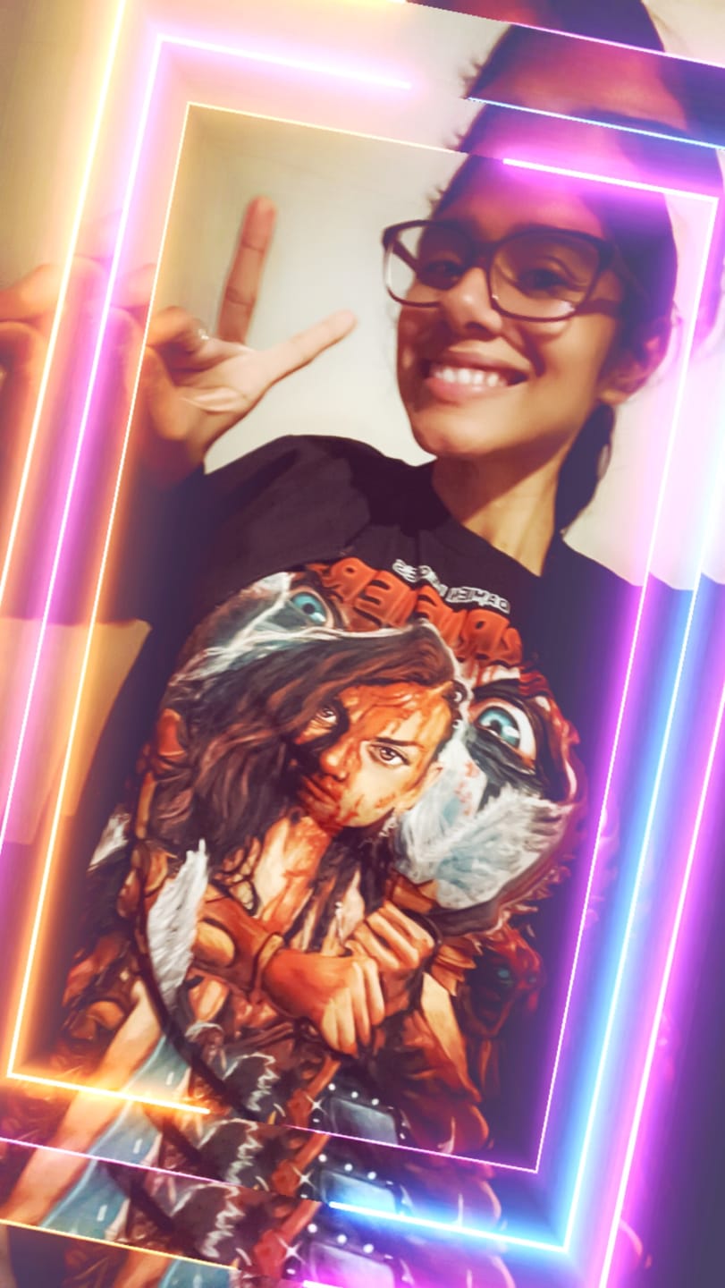 Customer photo review of Terrifier 2 Eyes On Me T-Shirt