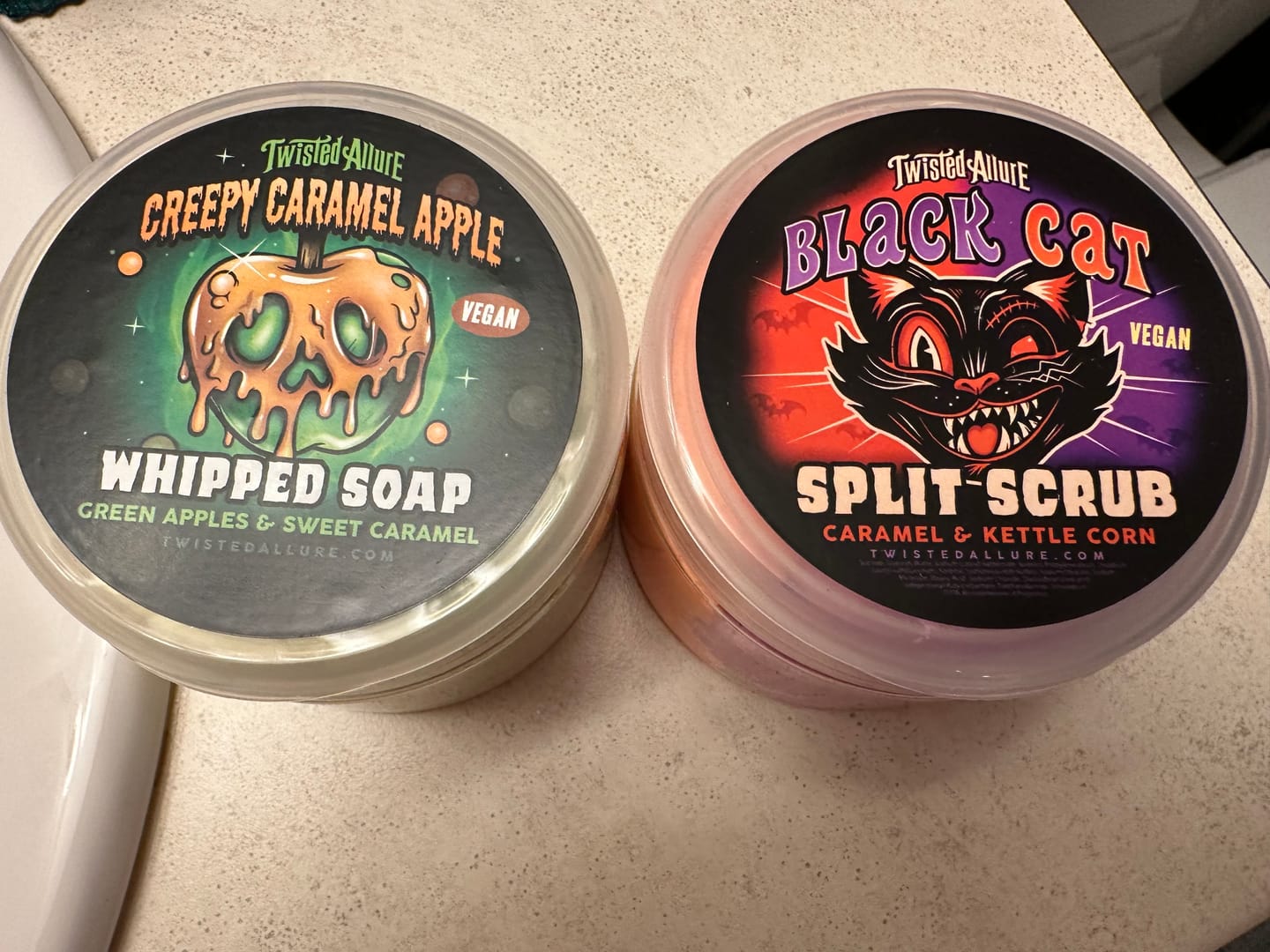 Customer photo review of Creepy caramel apple Whipped Soap