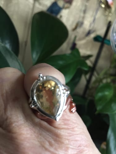 Customer photo review of Citrine Teardrop Ring Sterling Silver