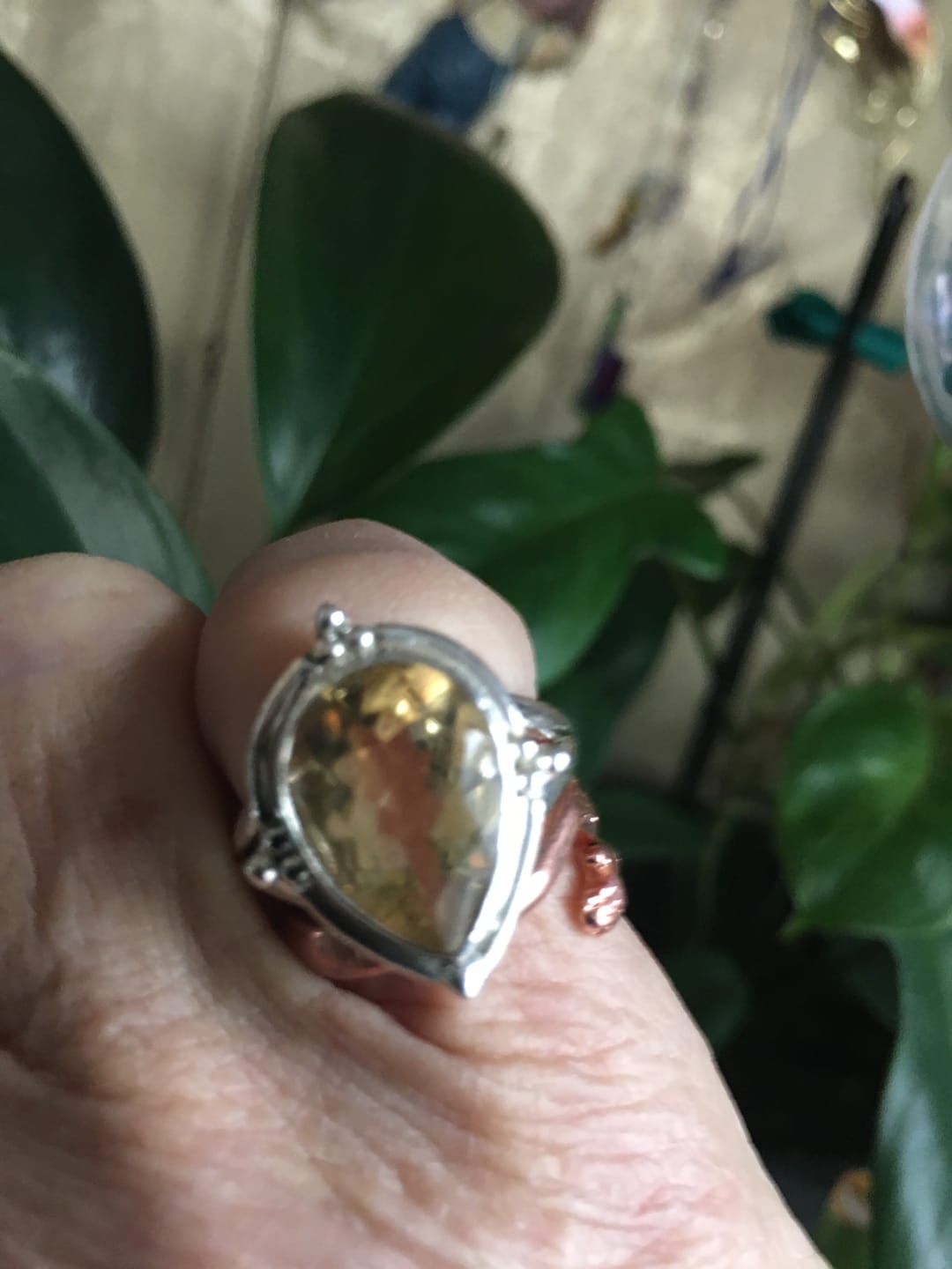 Customer photo review of Citrine Teardrop Ring Sterling Silver