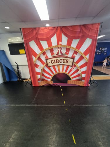 Customer photo review of Kate Circus Stage Red  Backdrop for Photography