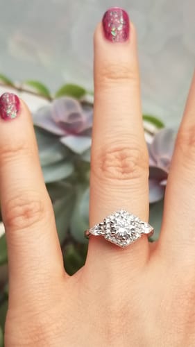 Customer photo review of 3-Stone Hexagon 0.8ct CZ Ring in Sterling Silver