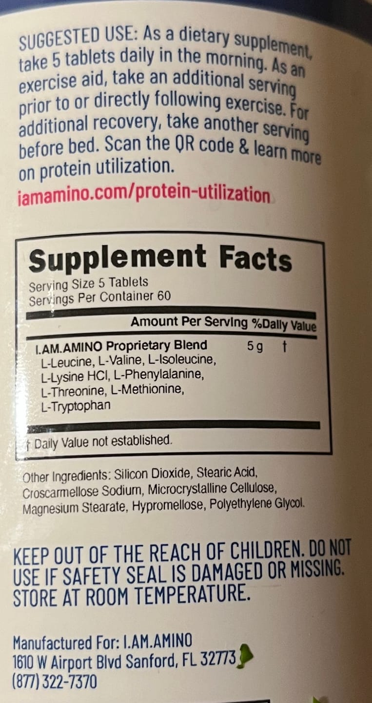Customer photo review of I.AM.AMINO