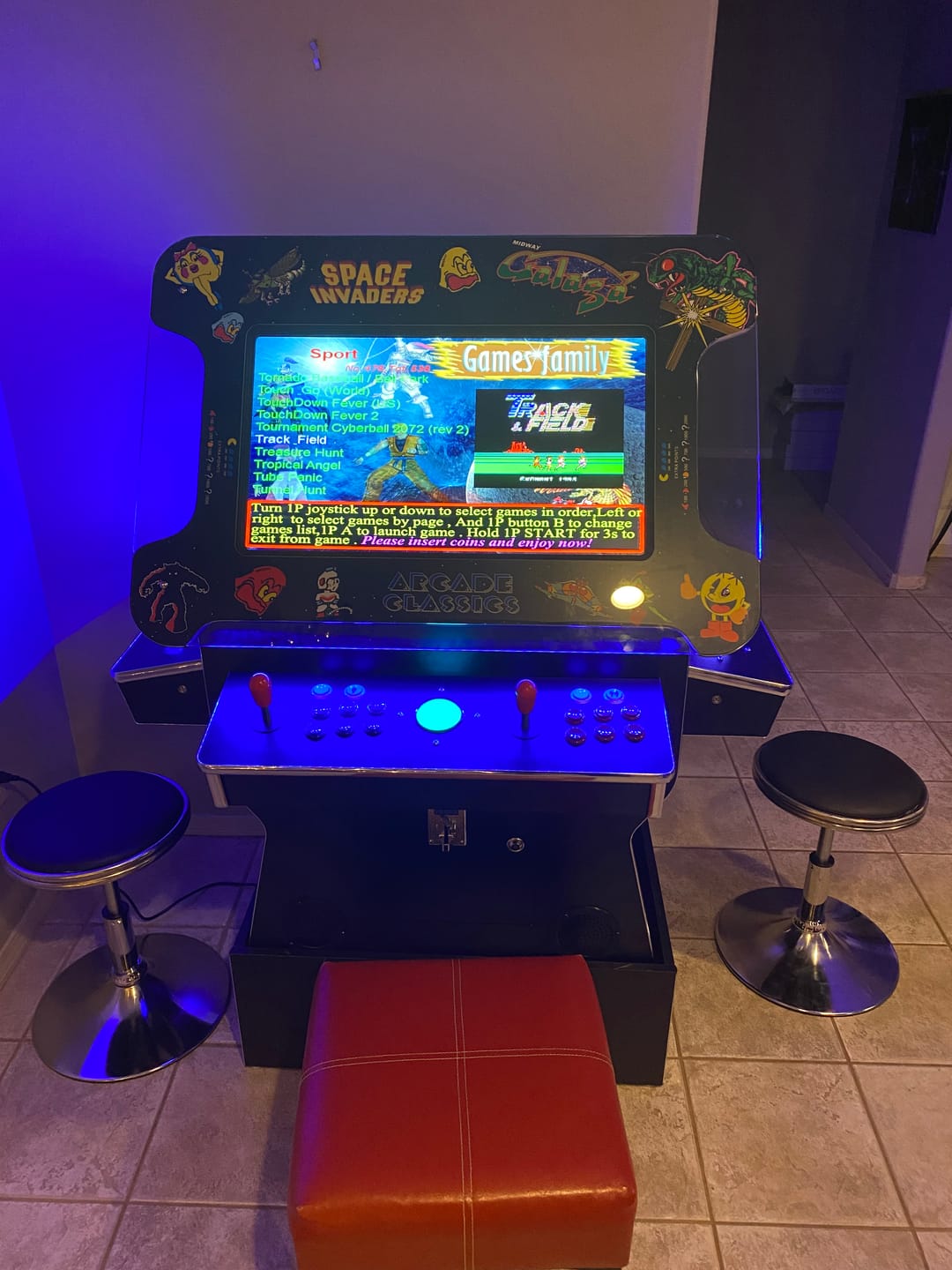Customer photo review of Cocktail Arcade Machine 3505 Games  Tilt Up Black Lift Up Retro Multi-cade Table