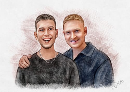 Customer photo review of Portrait zeichnen lassen - Portraitzeichnungen vom Foto bestellen - Auftragsmalerei