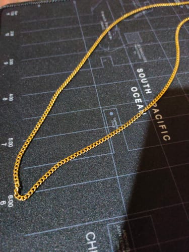 Reseña con foto de un cliente sobre Cadena Miami Cuban Oro 3mm