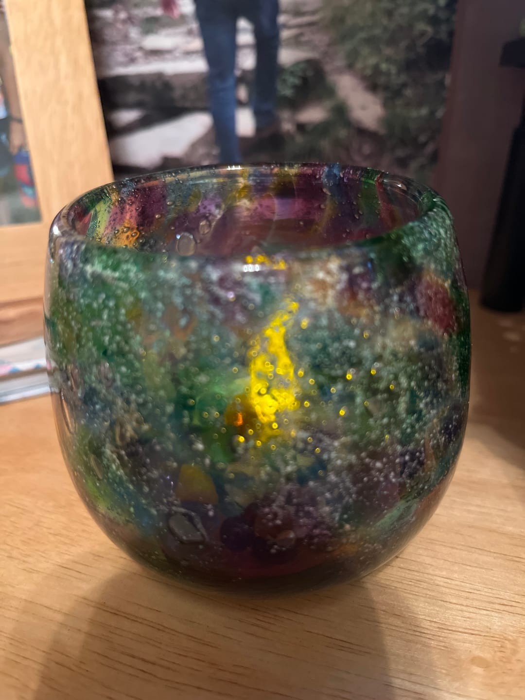 Customer photo review of Glass Votive with Infused Cremation Ashes