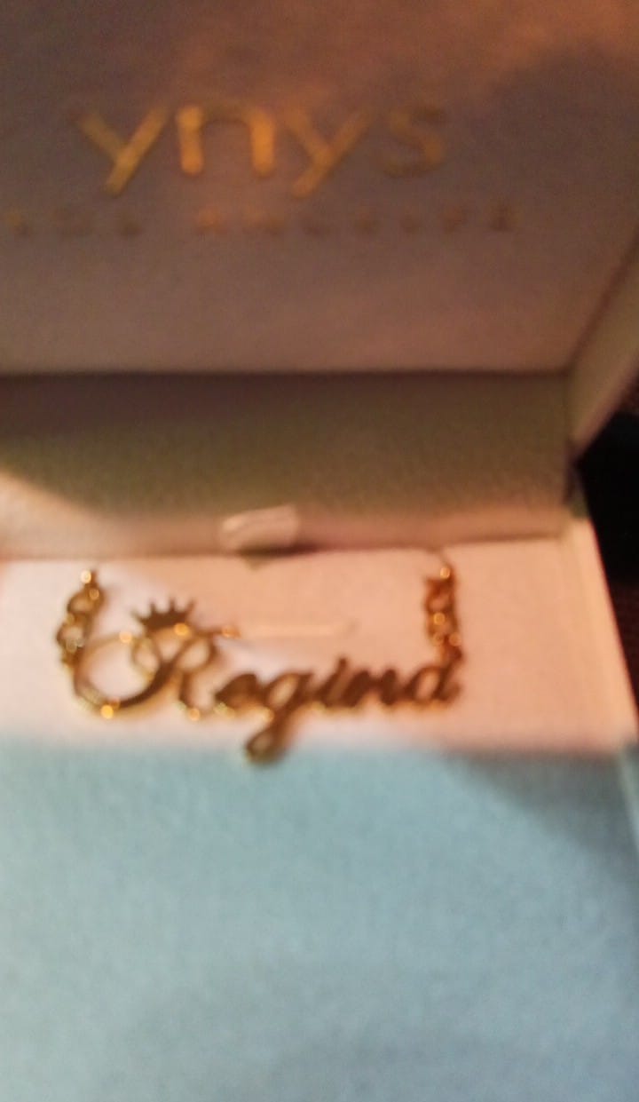 Customer photo review of Crown Name Necklace
