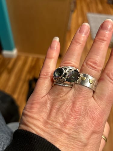 Customer photo review of Vintage Old Pawn Navajo Sterling Silver & Tourmaline Ring Size 7