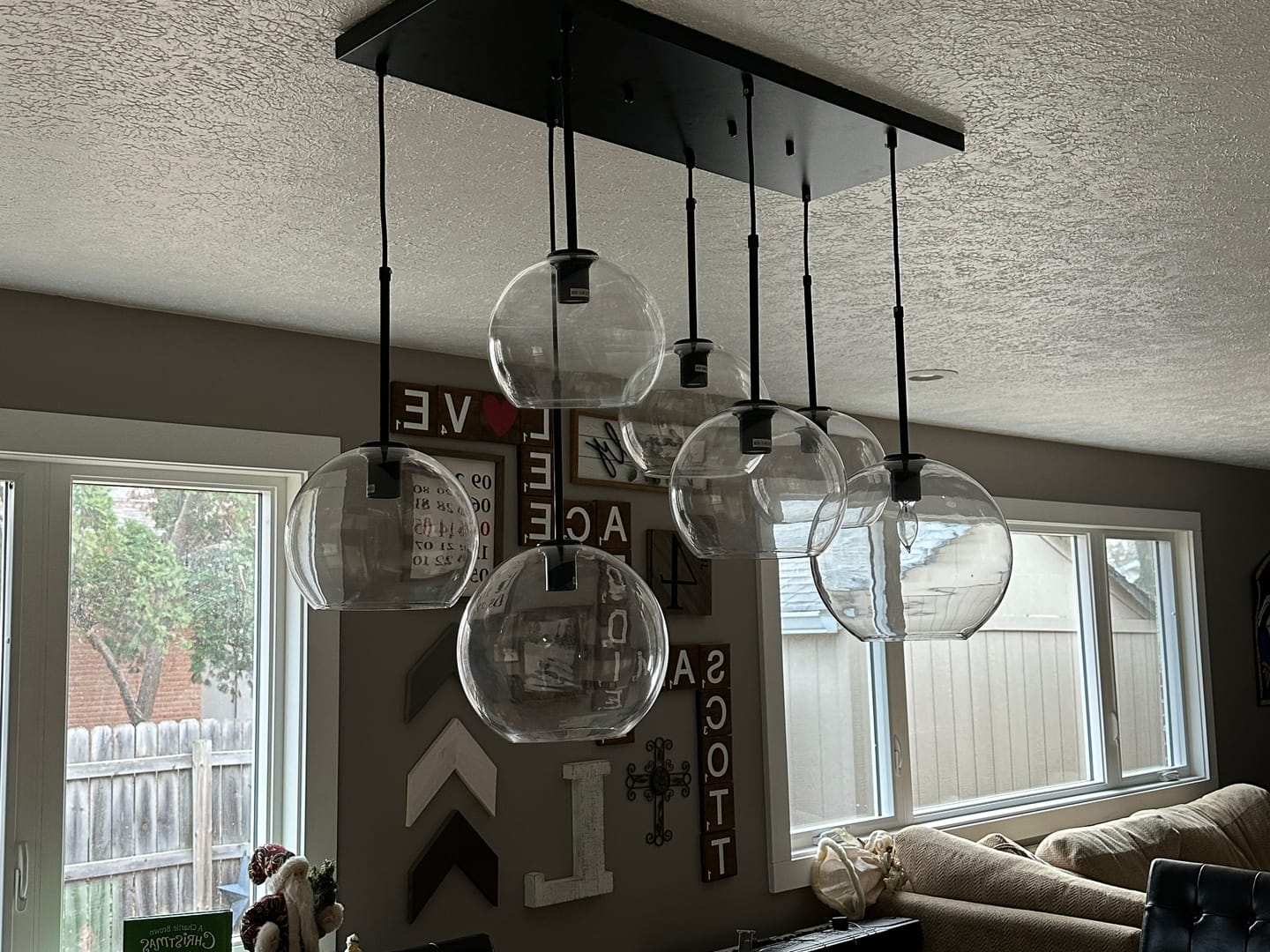 Customer photo review of Globe Cluster Kitchen Island Pendant Light