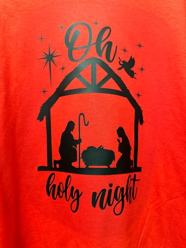 Customer photo review of Oh Holy Night DTF Transfer