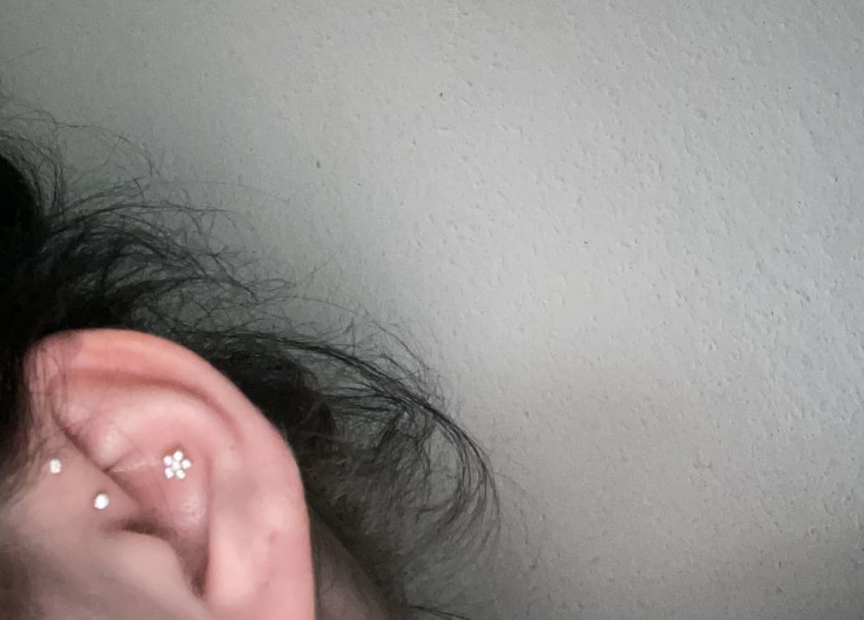 Customer photo review of Shining Point Piercing | Titan