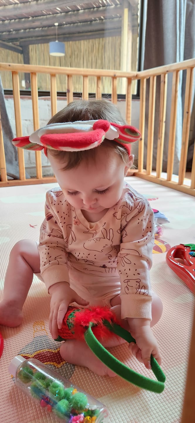Customer photo review of Sunset Geo/ In The Clouds Pink Play Mat
