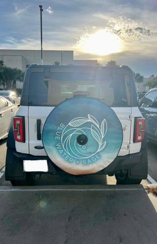 Customer photo review of Custom Spare Tire Cover for Jeep, RV, Bronco Camper, Trailer, & More