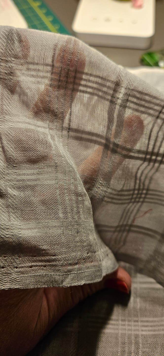 Customer photo review of Grey Checkered Muslin Fabric