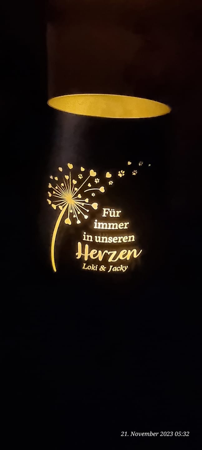 Customer photo review of Für immer im Herzen - Individuelles Trauerlicht