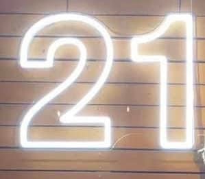 Customer photo review of 21 Twenty-First Birthday Neon Sign