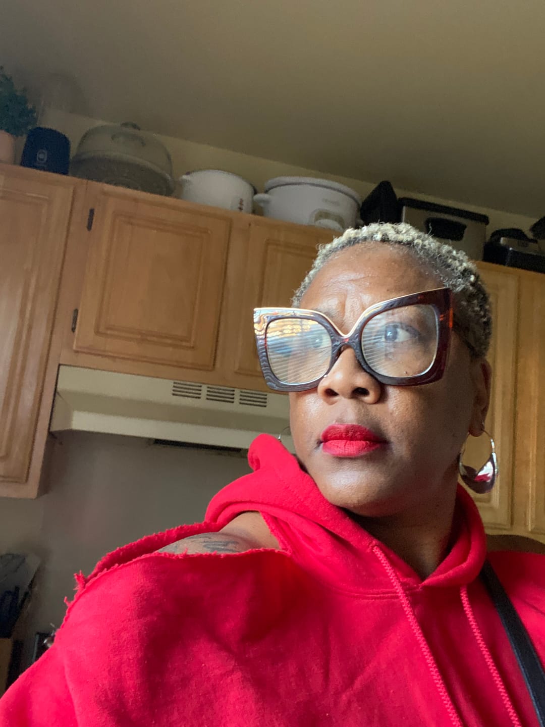 Customer photo review of Africa Map Hoop Earrings with Africa pendant