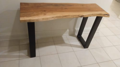 Customer photo review of Acacia Wood Console (4 Sizes)