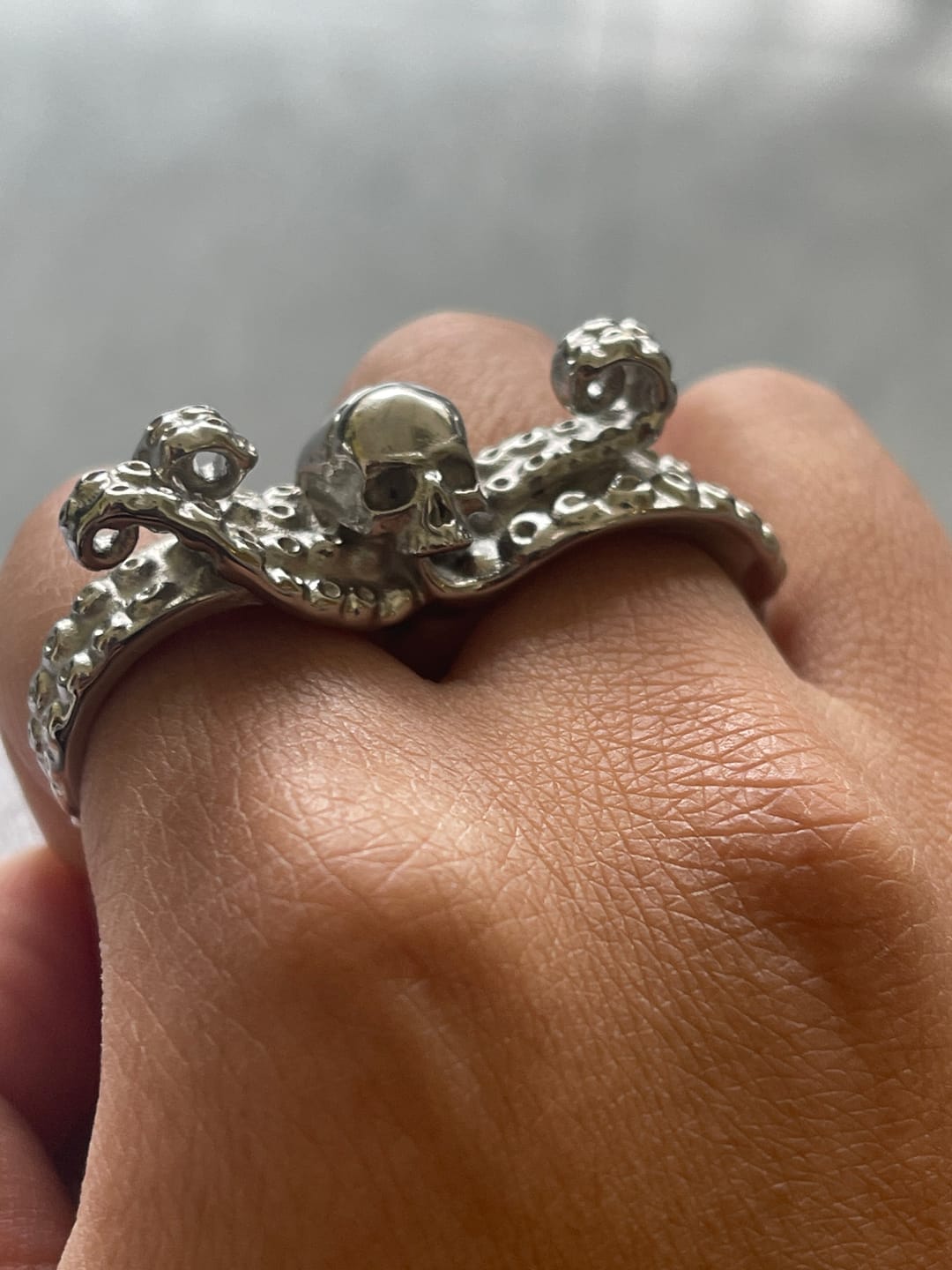 Customer photo review of DOUBLE FINGER OCTOSKULL RING