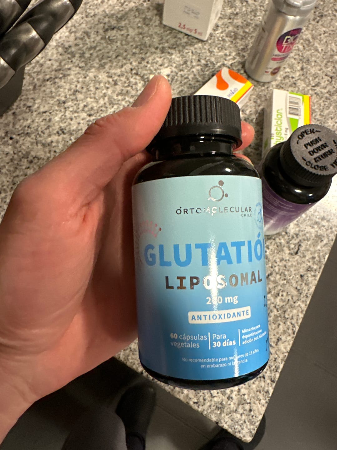 Customer photo review of Glutatión liposomal 200 mg-60 cáps