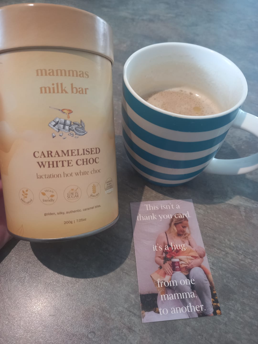 Customer photo review of Lactation Caramelised White Hot Chocolate