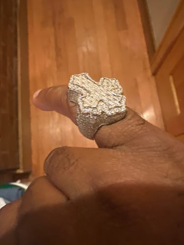 Customer photo review of Moissanite Cross Ring 14K Gold