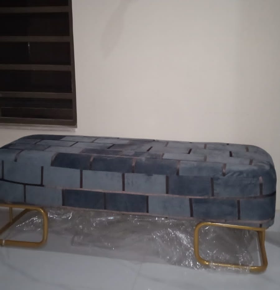 Customer photo review of Luxury 3 Seater Printed Stool With Metal Frame - 1013