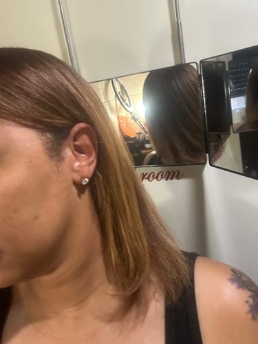 Customer photo review of at-home keratin treatment kit