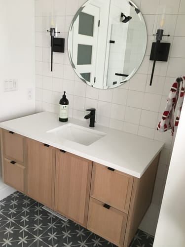 Customer photo review of Bridgeport 30" White Oak Bathroom Vanity