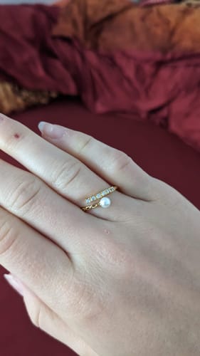 Customer photo review of Verstellbarer Ring mit feiner Perle