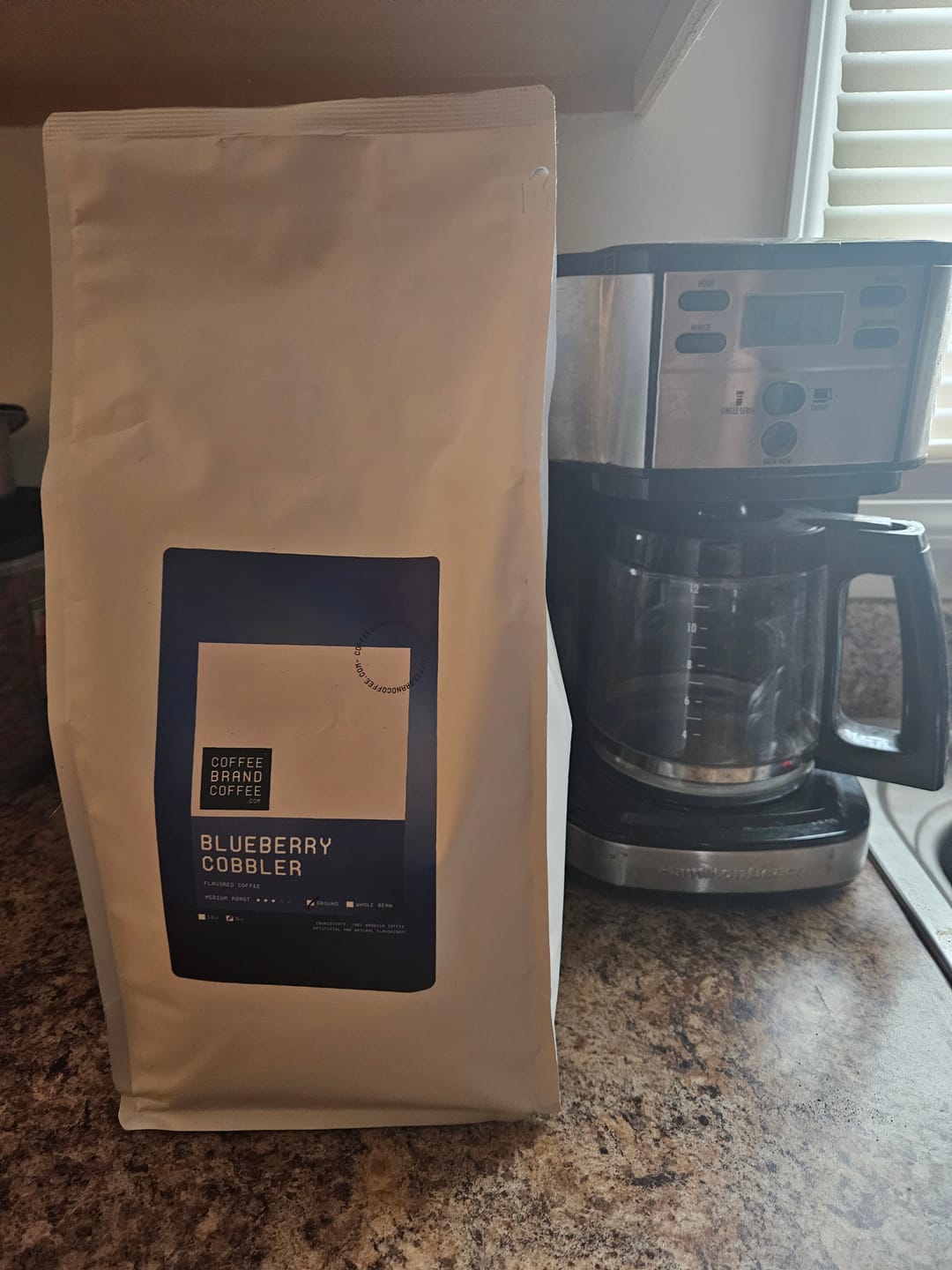 Customer photo review of Blueberry Cobbler Flavored Coffee
