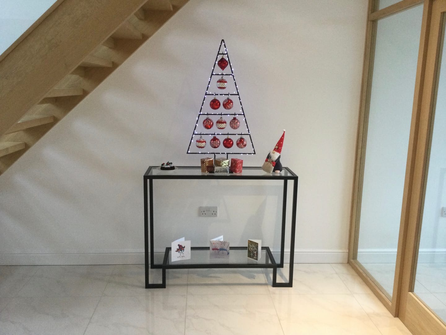 Customer photo review of Hudson Glass Metal Console Table - Black