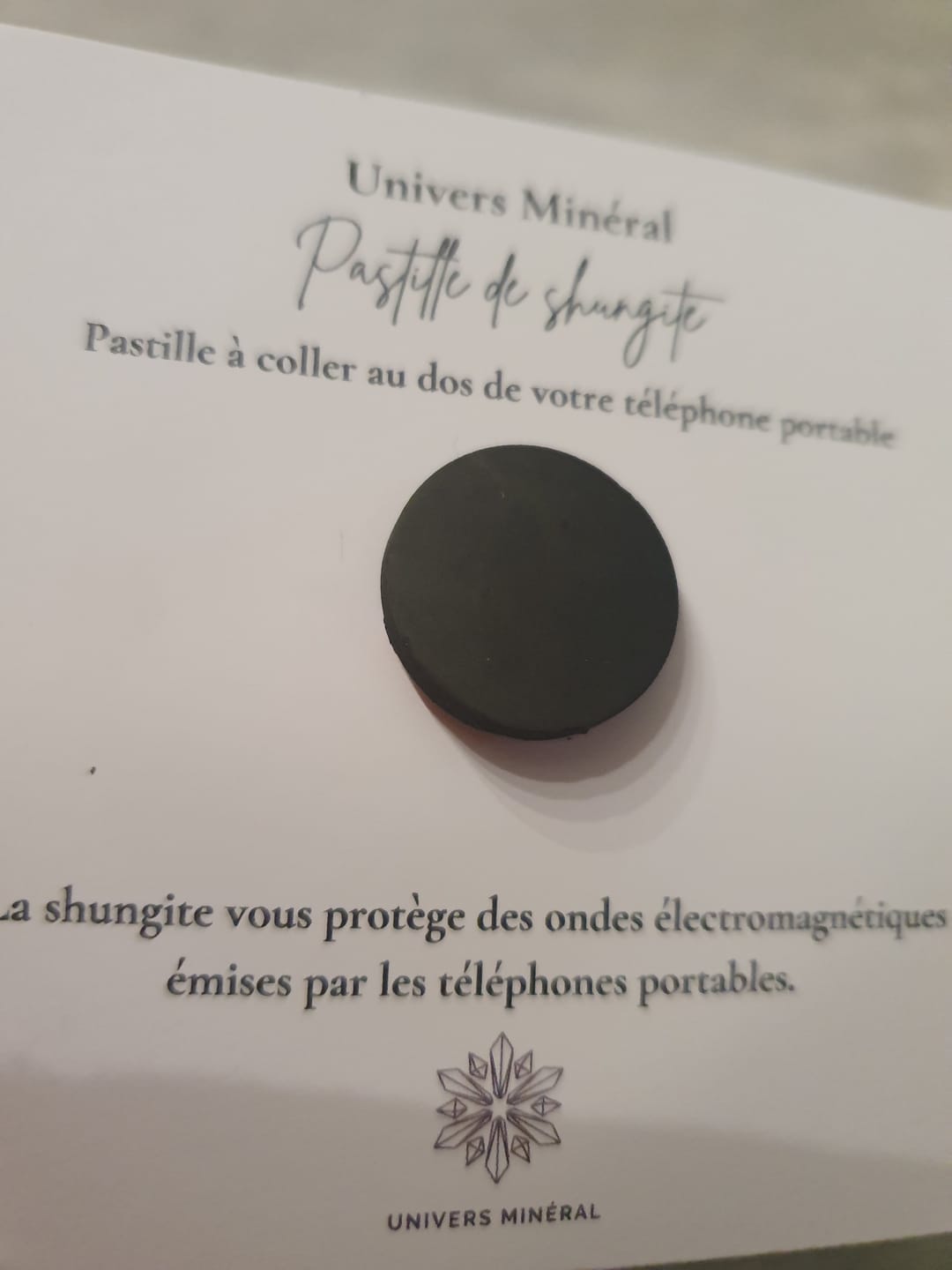 Customer photo review of Shungite pour téléphone