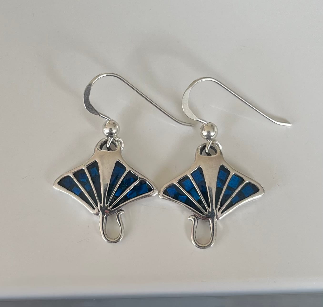 Customer photo review of 925 Real Silver Manta Ray Earrings