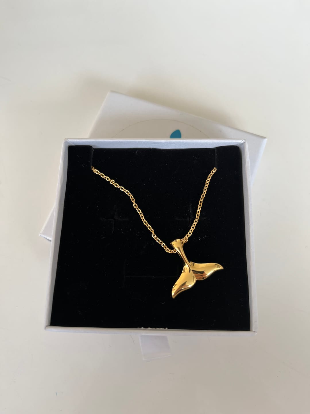 Customer photo review of Necklace Whale Fin - Silver or Gold