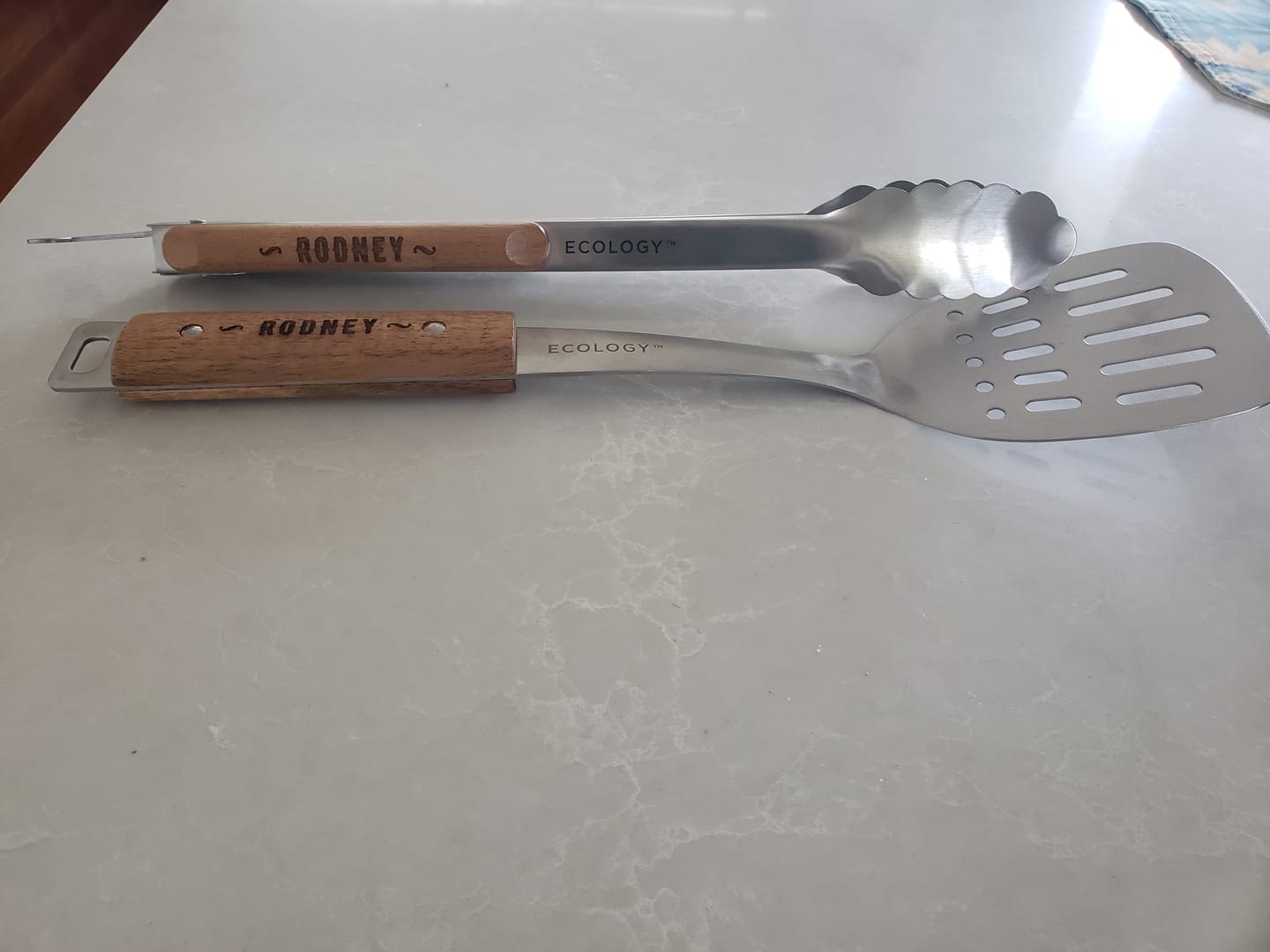 Customer photo review of Personalised Wooden Handle BBQ Set