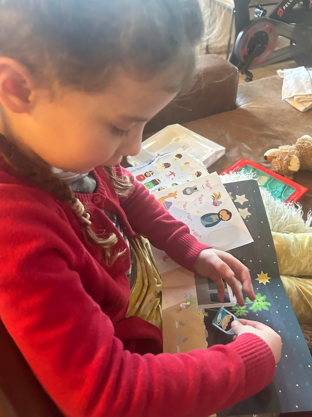 Customer photo review of Advent Calendar & Christmas Nativity Scene Reusable Sticker Fun