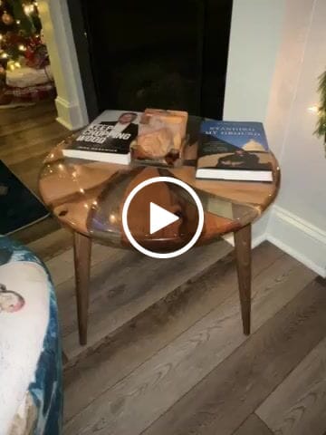 Customer video review of Clear Epoxy - Windmill  Walnut Round Side Table