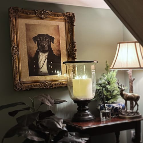 Customer photo review of The Baron - Custom Vintage Pet Portrait