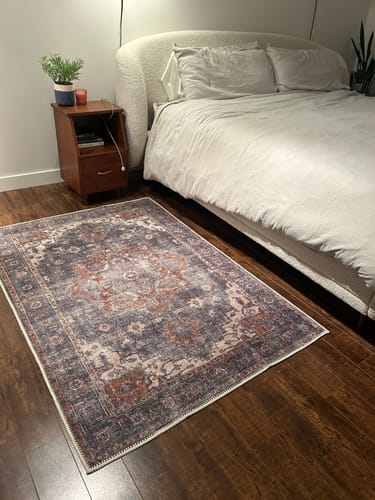 Customer photo review of Distressed Vintage Cezanne Rabbit Gray Inca Gold Area Rug