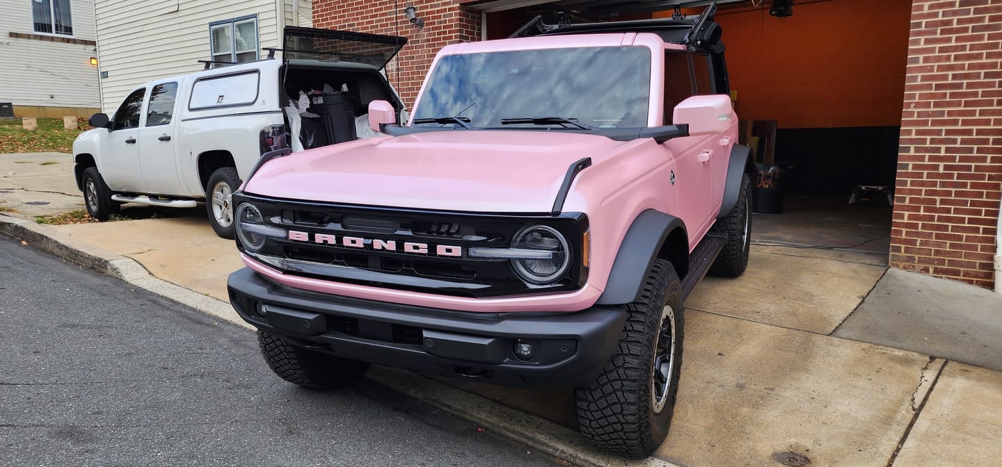 Customer photo review of Matte Metallic Pearl Baby Pink Vinyl Wrap