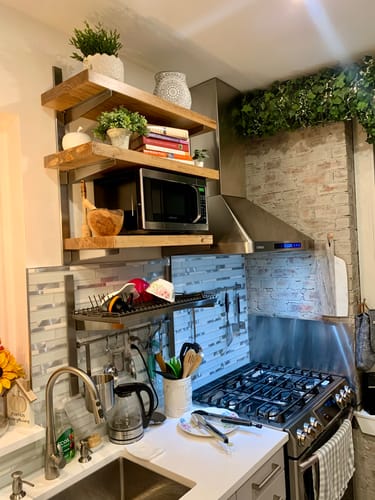 Customer photo review of Rustic Floating Shelves