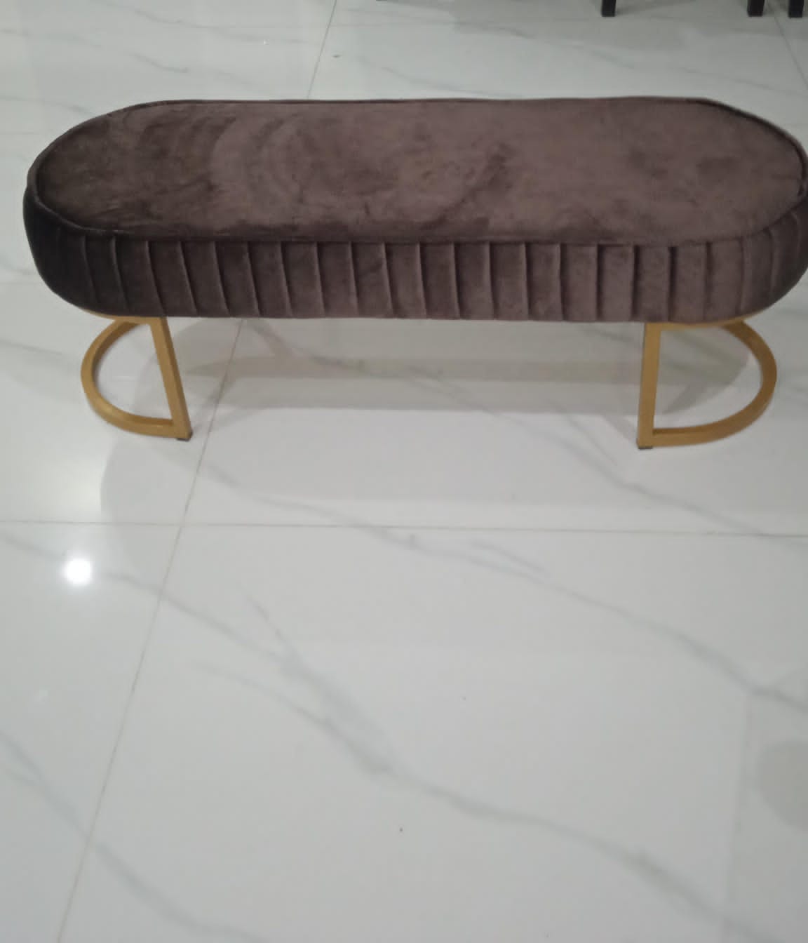 Customer photo review of 3 Seater Luxury Wooden Stool With Steel Stand -475