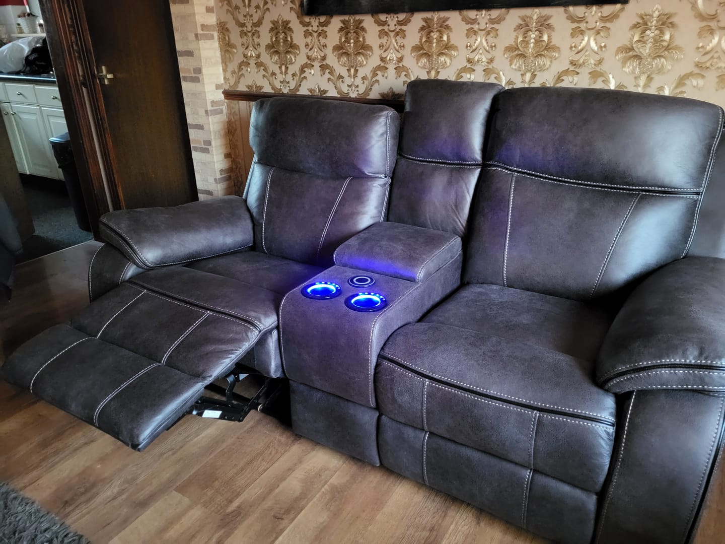 Customer photo review of Vinson 2 Seater Smart sofa Power Recliner with Console