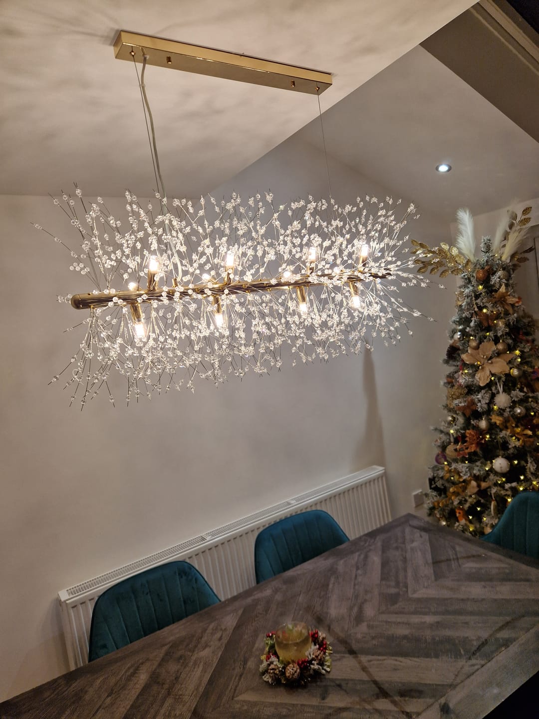 Customer photo review of Modern 12-Light Crystal Chandelier