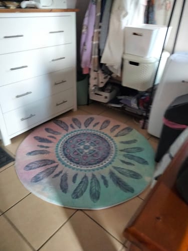 Customer photo review of Mandala Flower Round Floor Mat