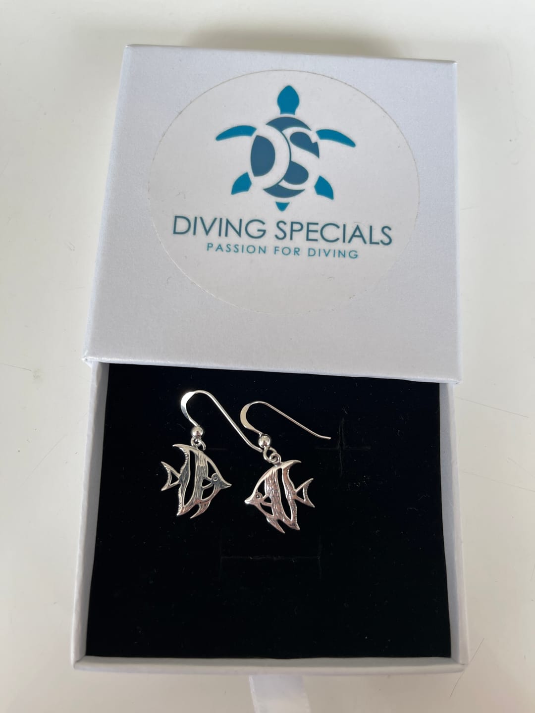 Customer photo review of Real Silver Angelfish Hook Earrings